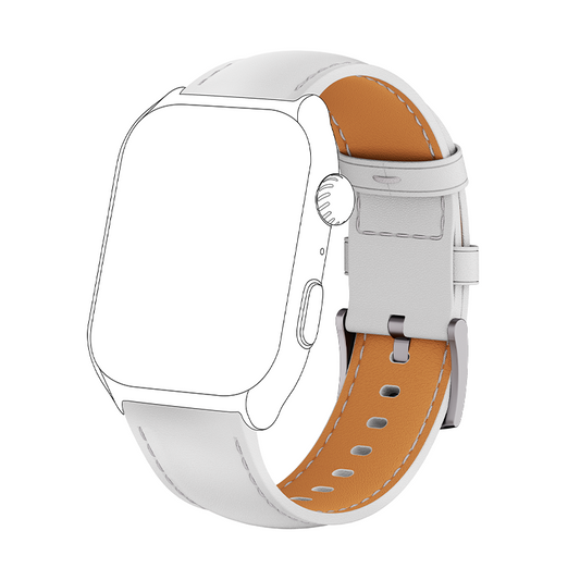 Universal 22mm Vit läderarmband